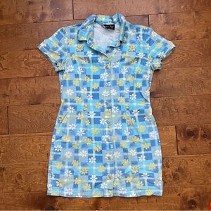Vintage Floral Plaid Mini Dress